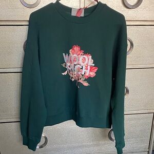 Woolrich Dark Green Sweatshirt with Pink Floral Design